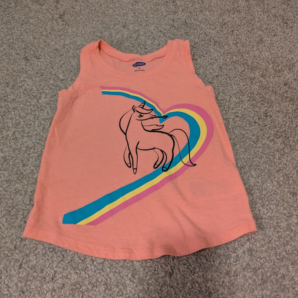 Unicorn Graphic Kids Tank Top - Pink - Picture 2 of 4
